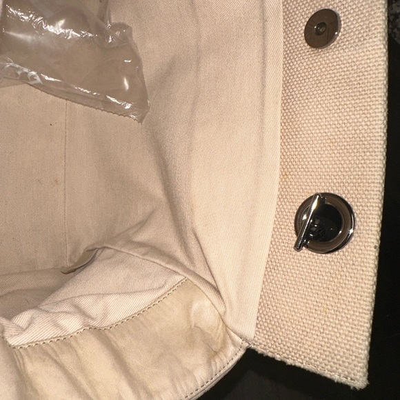 Chanel CC Logo Double chain Canvas Tote - Picture 15 of 16